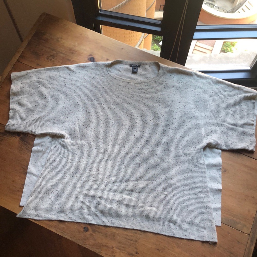 Lafayette 148 Cream Donegal Wool Poncho Sweater